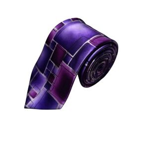J. Garcia Silk Tie Courtyard Performance Collection Fifty-Three Geometric Purple
